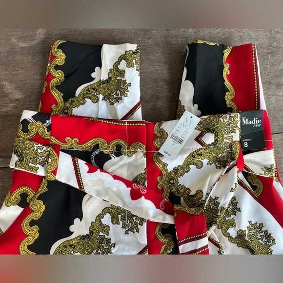 New York & Company 7th Avenue THE MADIE Womens Pants Sz 8 Brocade Pattern NWT - Picture 3 of 16